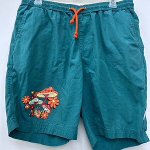 Cornerstore Bodega green magic mushroom swim shorts trunks boardshorts Size M